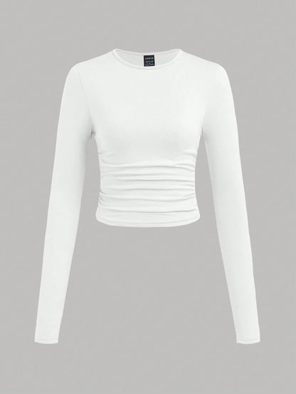 SHEIN Ezwear Multi-Pack Women Versatile Casual Simple Long Sleeve T-Shirt Valentine Day
