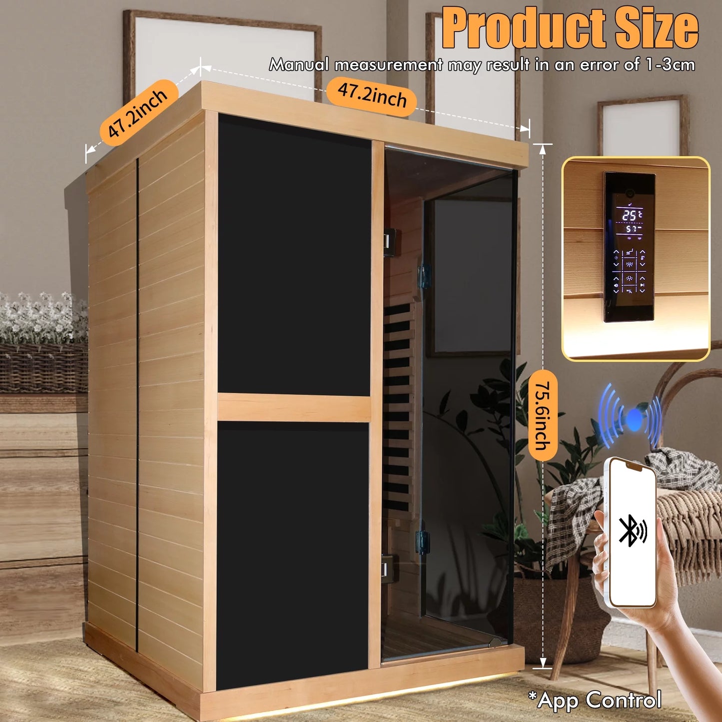 Infrared Energy Efficient Saunas 47.20 X 47.20 X 75.60 In