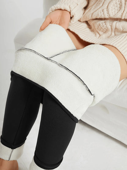 Women'S Winter Thermal Leggings with Cashmere, Thick Fleece Lined Pocket Patched, High Waist Tummy Control Pants Colanti
