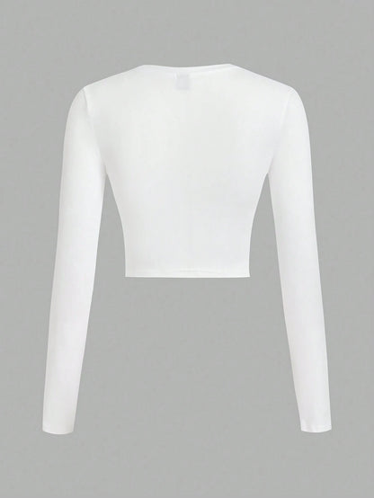 SHEIN Ezwear Multi-Pack Women Versatile Casual Simple Long Sleeve T-Shirt Valentine Day