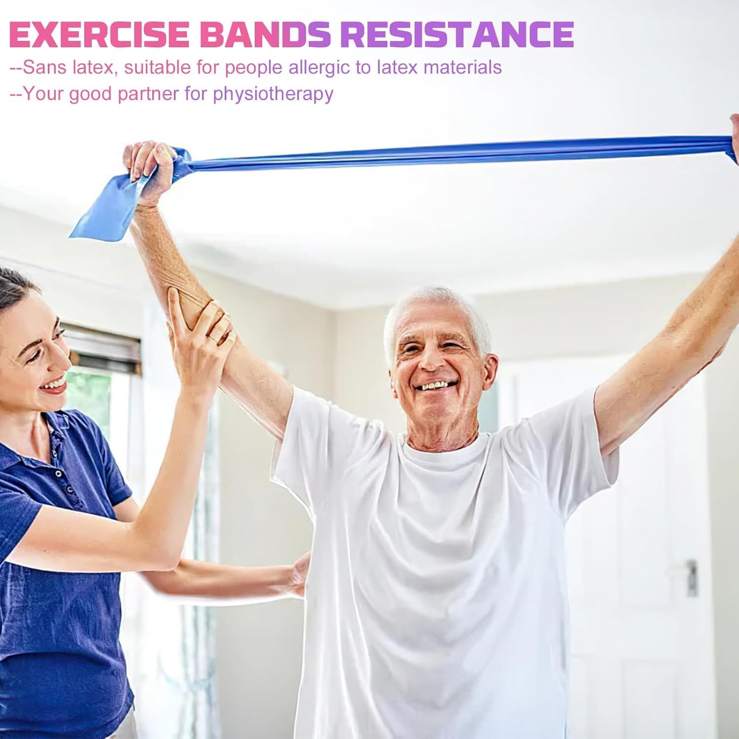 Resistance Bands 5 Pcs Exercise Bands Latex-Free Elastic Stretch Bands For