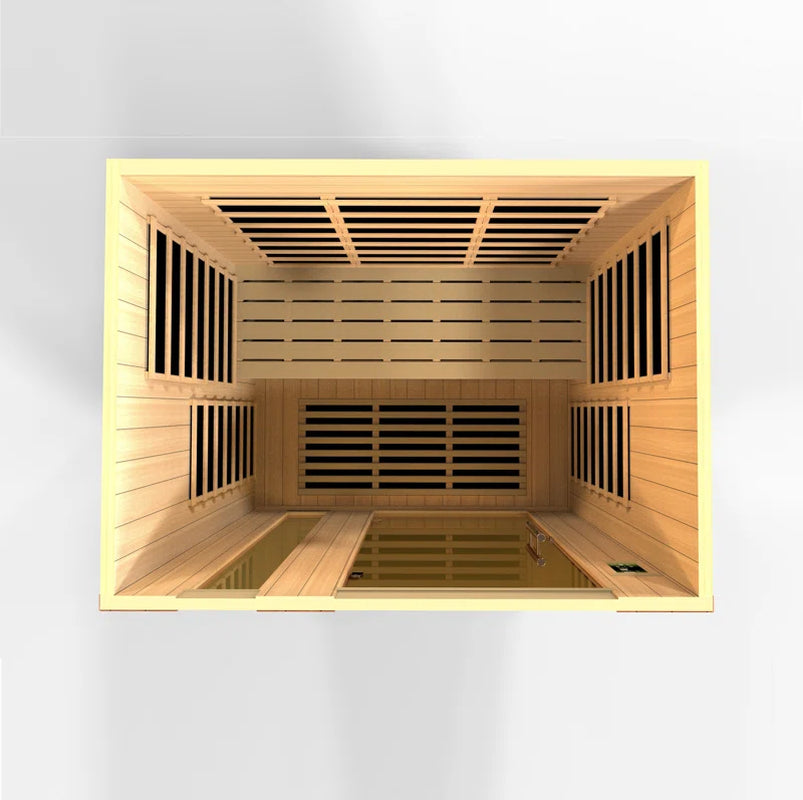 Lugano 3 - Person Bluetooth Compatible FAR Infrared Sauna with Remote Control in Hemlock