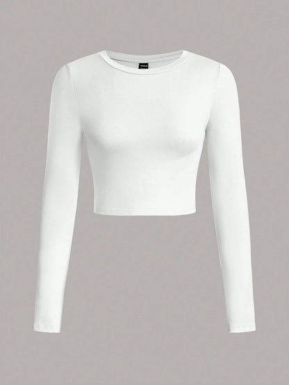 SHEIN Ezwear Multi-Pack Women Versatile Casual Simple Long Sleeve T-Shirt Valentine Day