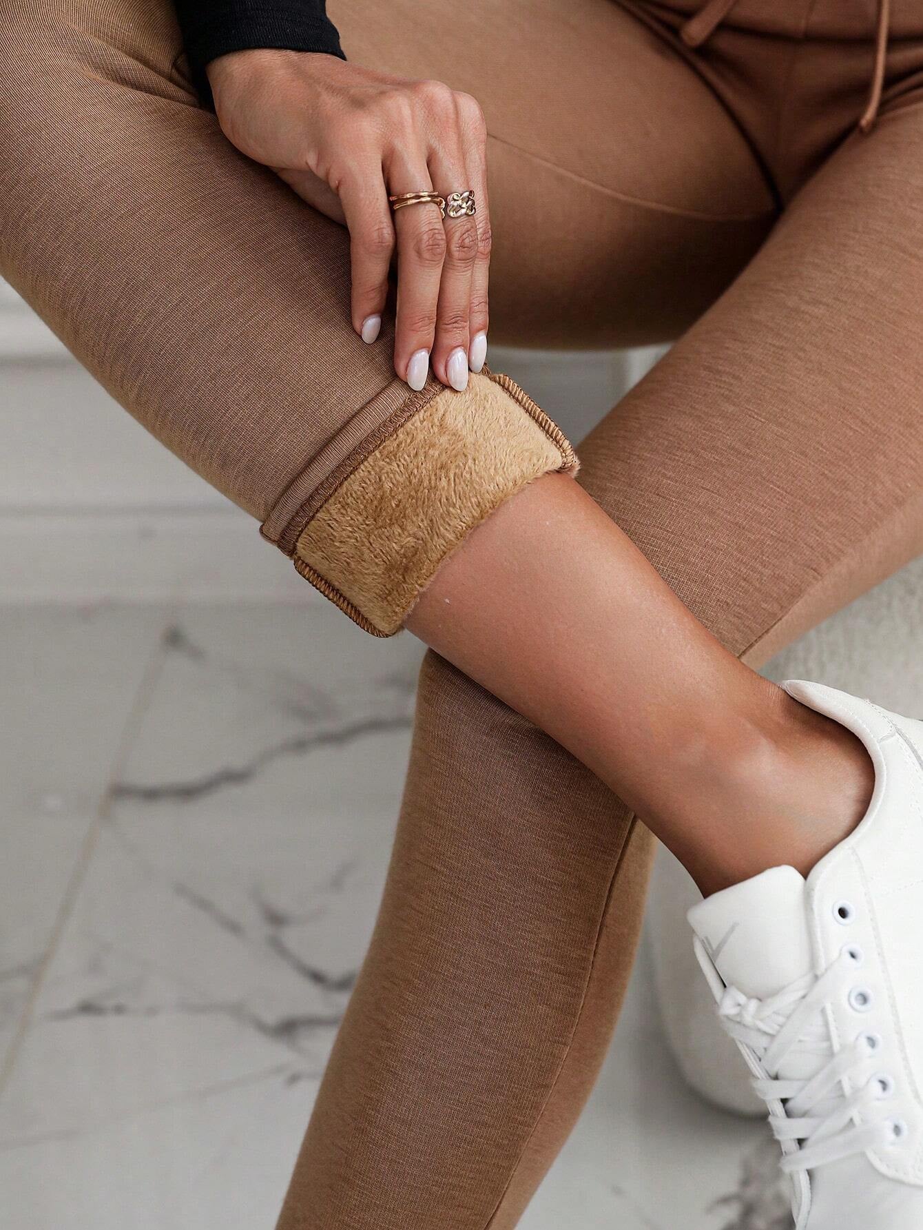 SHEIN Chicease Knot Front Thermal Lined Leggings