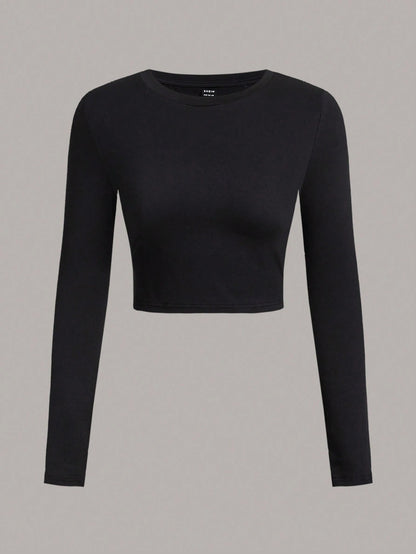 SHEIN Ezwear Multi-Pack Women Versatile Casual Simple Long Sleeve T-Shirt Valentine Day