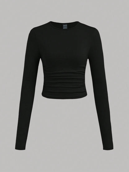 SHEIN Ezwear Multi-Pack Women Versatile Casual Simple Long Sleeve T-Shirt Valentine Day