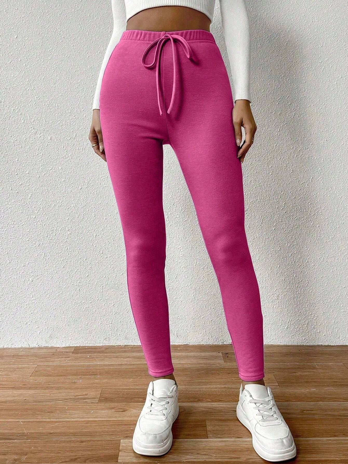 SHEIN Chicease Knot Front Thermal Lined Leggings